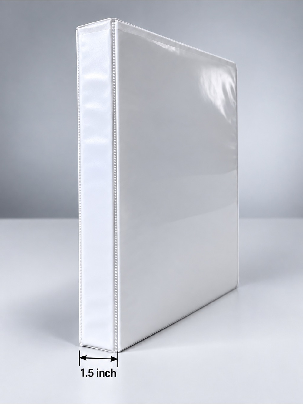 White 1.5 Inch 3-Ring Binder – Clear View Cover